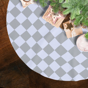 Diamond pattern in grey and lavender brushed polyester tree skirt
