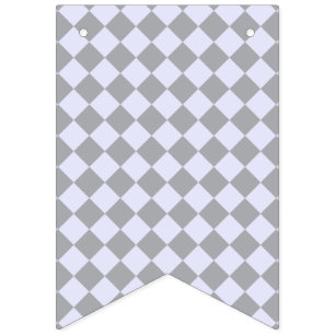 Diamond pattern in grey and lavender bunting flags