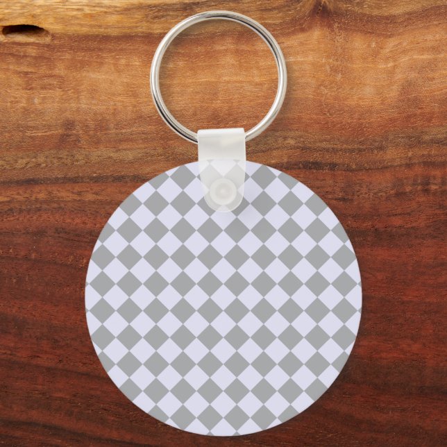 Diamond pattern in grey and lavender keychain (Back)