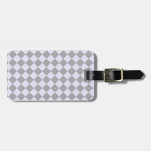 Diamond pattern in grey and lavender luggage tag