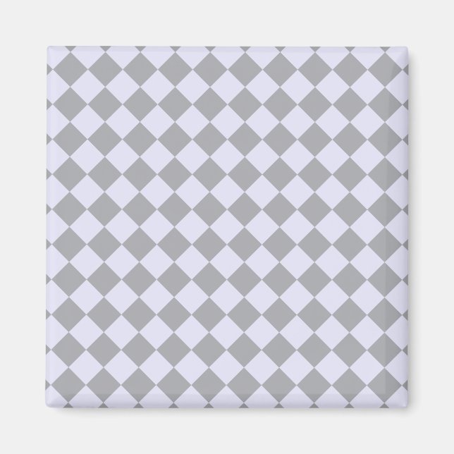 Diamond pattern in grey and lavender magnet (Front)