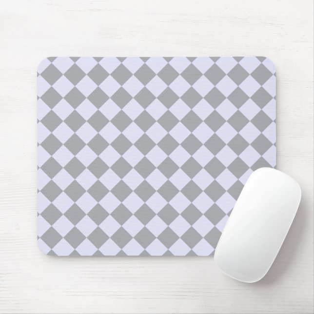 Diamond pattern in grey and lavender mouse pad (With Mouse)