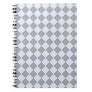Diamond pattern in grey and lavender notebook