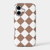 Diamond Pattern in White and Mocha Mousse