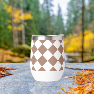 Diamond Pattern in White and Mocha Mousse