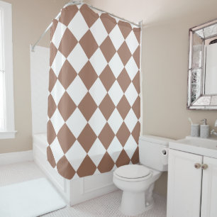 Diamond Pattern in White and Mocha Mousse