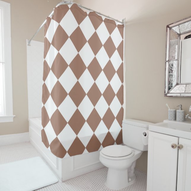 Diamond Pattern in White and Mocha Mousse (In Situ)