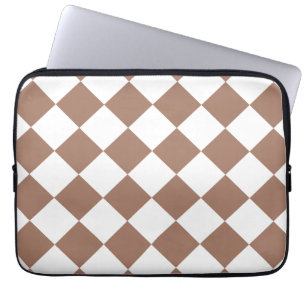 Diamond Pattern in White and Mocha Mousse Laptop Sleeve