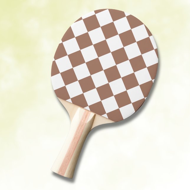Diamond Pattern in White and Mocha Mousse Ping Pong Paddle (Creator Uploaded)