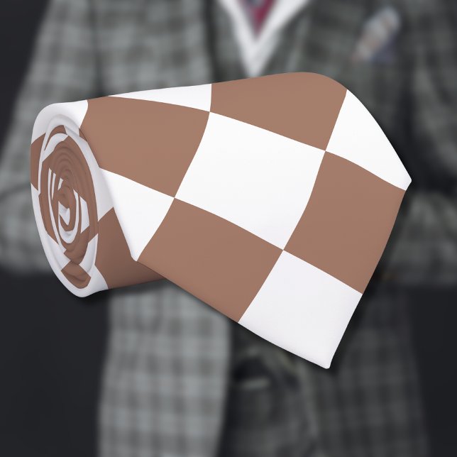 Diamond Pattern in White and Mocha Mousse Tie (Creator Uploaded)
