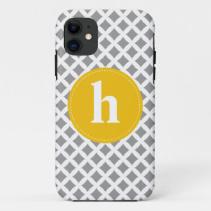 Diamond Pattern Monogram {pick your colour} iPhone 11 Case