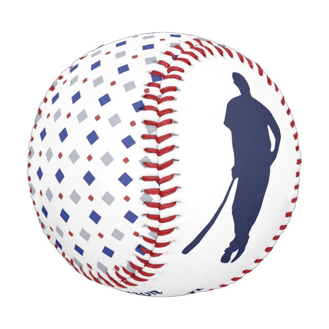 Diamond Pattern MVP Keepsake Personalized Baseball (Angled)