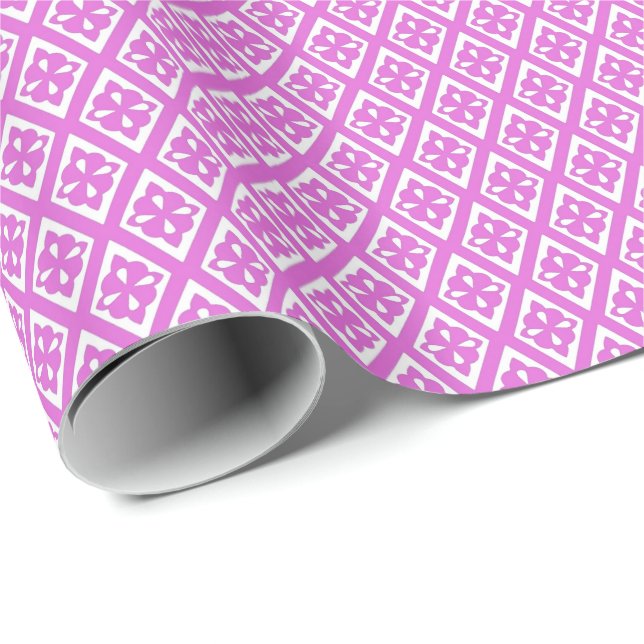 Diamond pattern - orchid and white wrapping paper (Roll Corner)