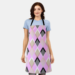 Diamond pattern party outdoor lilac apron