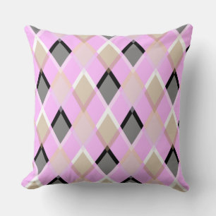 Diamond pattern pillow outdoor lilac