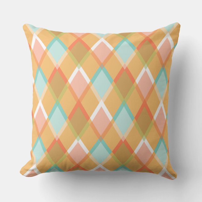 Diamond pattern pillow outdoor vibrant colours (Front)