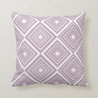 Diamond Pattern Purple and White Throw Pillow