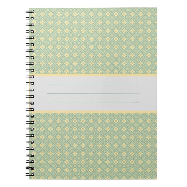 Diamond Pattern Teal Notebook (Front)