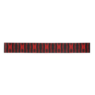 Diamond Pattern Vertical Stripe Red Black Satin Ribbon