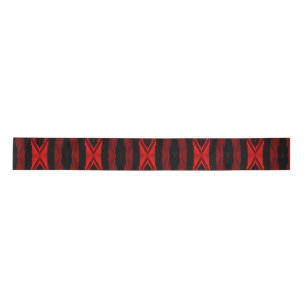 Diamond Pattern Vertical Stripe Red Black Satin Ribbon