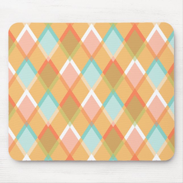 Diamond pattern  vibrant colours mouse pad (Front)