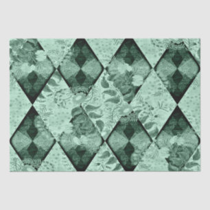 Diamond Pattern With Florals Decoupage Tissue Paper