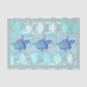 Diamond Pattern with turtles Tissue Paper