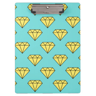 Diamond Pattern - Yellow & Turquoise Clipboard