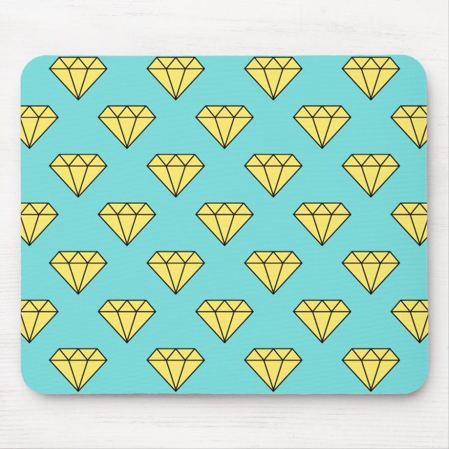 Diamond Pattern - Yellow & Turquoise Mouse Pad (Front)
