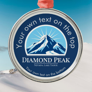Diamond Peak Nevada Lake ski medal Metal Ornament