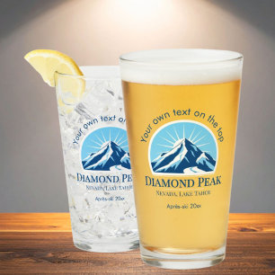 Diamond Peak Nevada Lake Tahoe ski resort beer Glass