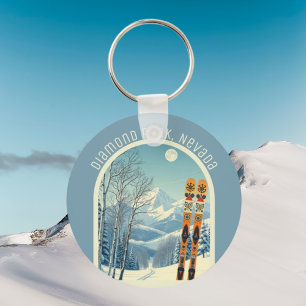 Diamond Peak Nevada Lake Tahoe ski souvenir Keychain