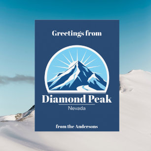 Diamond Peak Nevada mountain ski resort Postcard