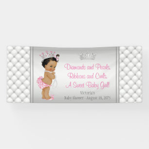 Diamond Pearl Ethnic Princess Baby Shower Banner