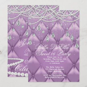 Diamond, Pearls and Bling Party Invitations