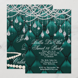 Diamond, Pearls and Bling Party Invitations