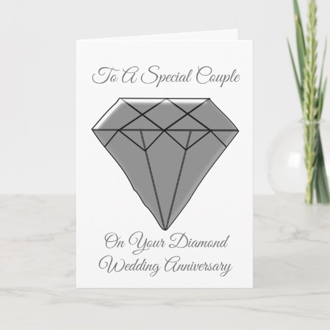 Diamond Personalised 60th Wedding Anniversary Card (Front)