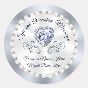 Diamond Personalised Stickers for Wedding Favours
