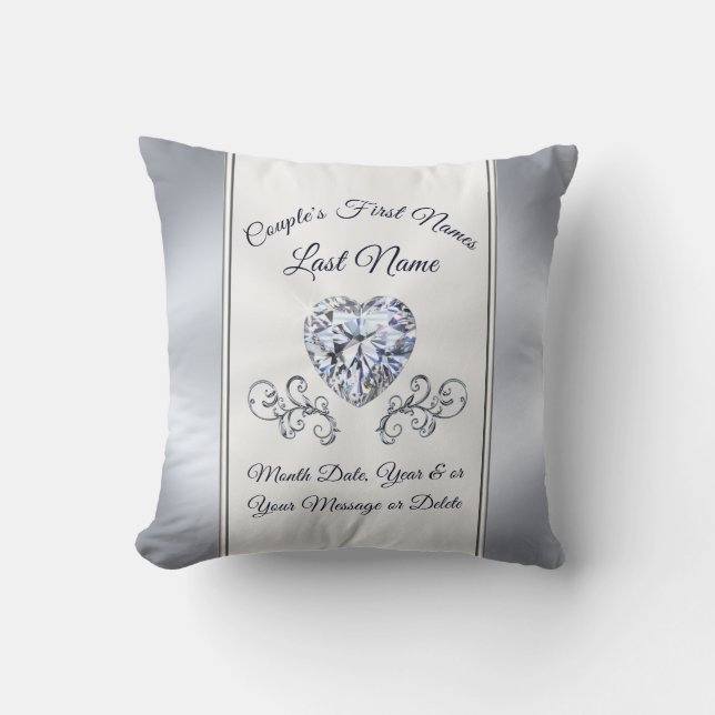 Diamond Personalized Pillows for Wedding Gift (Front)