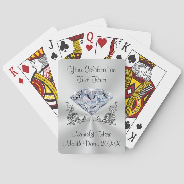 Diamond Personalized Wedding Gifts for Guests Playing Cards (Back)