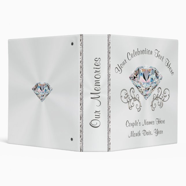 Diamond Personalized Wedding Photo Albums Binder (Background)
