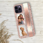 Diamond Photo Glitter Name Monogram Rose Gold iPhone 12 Pro Case<br><div class="desc">This design is also available on other phone models. Choose Device Type to see other iPhone, Samsung Galaxy or Google cases. Some styles may be changed by selecting Style if that is an option. This design may be personalized in the area provided by changing the photo and/or text. Or it...</div>