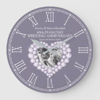 Diamond photo heart 60th wedding anniversary