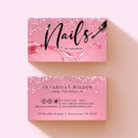 Diamond Pink Sparkly Nail Technician Monogram