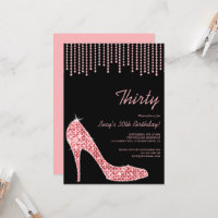 Diamond Pink Stiletto & Beads 30th Birthday