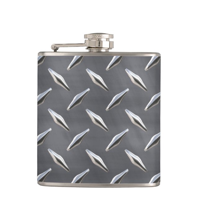 Diamond Plate 3 Wrapped Flask (Front)