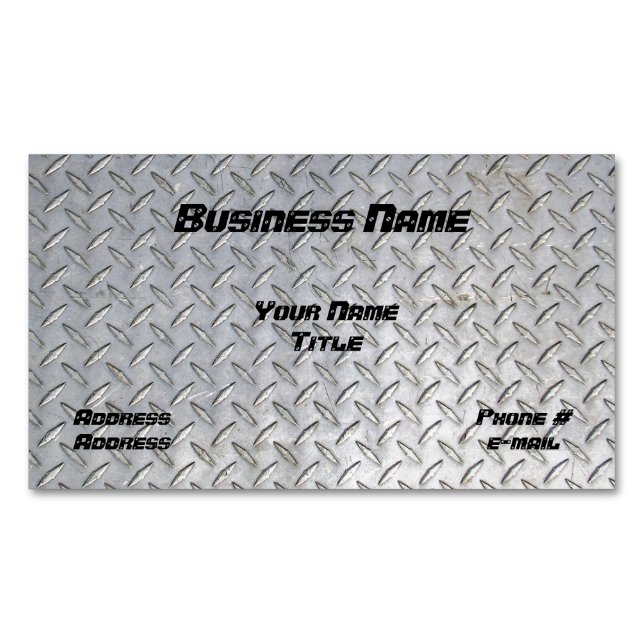 Diamond Plate Design Magnetic business Card (Front)