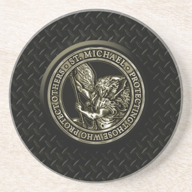 Diamond Plate & St. Mike Coaster (Front)