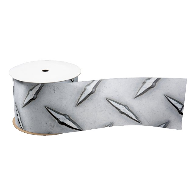 Diamond Plate Steel  Satin Ribbon (Spool)
