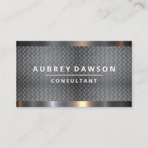 Diamond Plated Steel Metal Trim Business Card